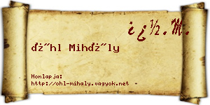 Öhl Mihály névjegykártya