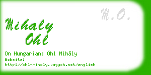 mihaly ohl business card