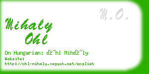 mihaly ohl business card